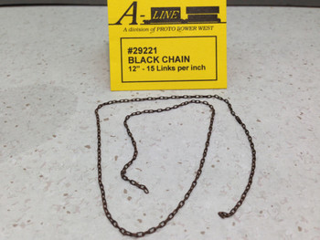 HO 1:87 A-Line # 29221 Black Chain 12" - 15 Links per inch