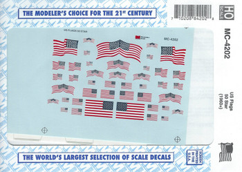 HO 1:87 Microscale MC- 4202 US Flags - 50 Star - 1960 + Decals