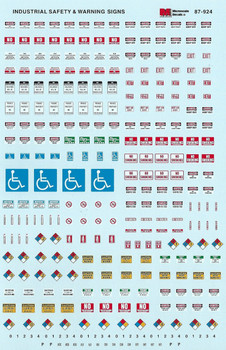 HO 1:87 Microscale 87-924 Industrial Safety & Warning Signs Decals 1985+