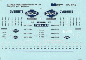HO 1:87 Microscale MC-4169  Overnight Transportation Trac/Trlr 1990+ Decals