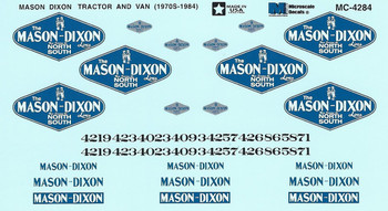 HO 1:87 Microscale MC-4284 Mason-Dixon Tractor/Trailer Decals