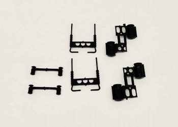 HO 1:87 Promotex # 5501 Tractor Accessories - Black (2 Sets) Stacks/Breather/Tanks