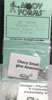 HO 1:87 Alloy Forms # 2035 - 3 Engine Kits: Ford, Chevy, Dodge KIT