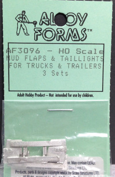 HO 1:87 Alloy Forms # 3096 Mud Flaps & Taillights for trucks/trailers (3 sets)