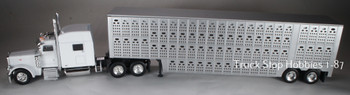 HO 1:87 TSH # 50308 Peterbilt 389 w/Silver Livestock Cattle Trailer