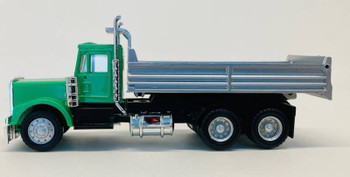 HO 1:87 Promotex # 6252 Peterbilt Dual Axle Dump Truck -  Light Green/Silver