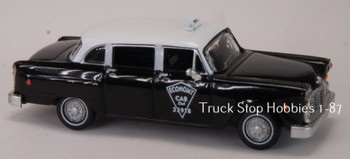 HO 1:87  Brekina # 58934 - 1950-82 Checker Sedan Taxi - Tallahassee  (1974, black/white)