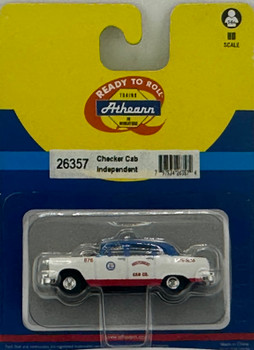 HO 1:87 Athearn 26357 Checker Cab - INDEPENDENT - BLUE/WHITE/RED