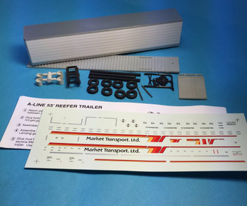 HO 1:87 A-Line # 50510 - 53' Reefer Trailer Market Transport  KIT