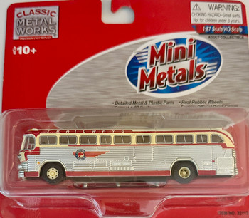 HO 1:87 Classic Metal Works 32113 GMC PD 4103 Trailways Bus - DENVER