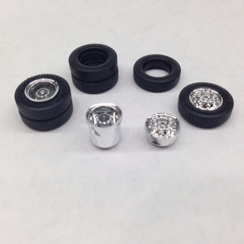 HO 1:87 Herpa # 83584 Tires/Wheels, Chrome W/O Axles  40 Front - 40 Rear Duals