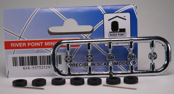 HO 1:87 River Point 537-5252.97 Wheel Set - Ford F-550, 17" Chrome, 4-slot openings