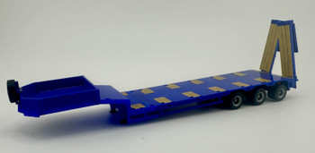 HO 1:87 Herpa 76371-010 Goldhofer Drop Deck Trailer w/Ramps - 3-Axle  BLUE