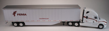 HO 1:87 TNS Freightliner Cascadia SC w/53' Dry Van Trailer w/skirts - FEMA