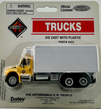HO 1:87 Boley 4103 International Tandem Reefer Truck  -YELLOW/ WHITE