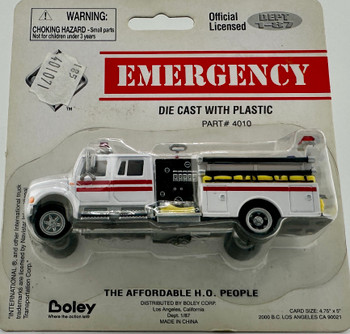 HO 1:87 Boley 4010W International Crew Cab Fire Pumper - WHITE