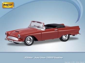 HO 1:87 Ricko 38464 - Auto Union 1000 Sp Roadster- Top Down - MAROON