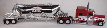 HO 1:87 TNS # 022S - Peterbilt 389 - Red/White w/Chrome Pneumatic Trailer - FIRST CLASS SERVICES