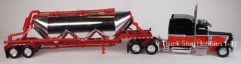 HO 1:87 TNS # 015S - Peterbilt 389 - Red/Black w/Chrome Pneumatic Trailer