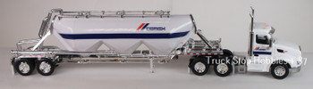 HO 1:87 TNS # 006S - Peterbilt 579 DC - White w/Chrome Pneumatic Trailer - CEMEX