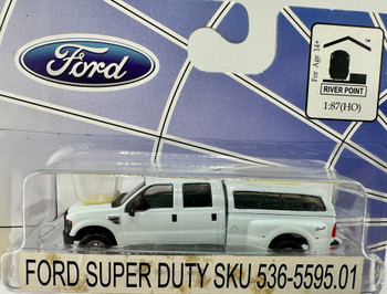 HO 1:87 River Point 536-5595.01 - Ford Super Duty Crew Cab Dually Pickup w/Topper - WHITE