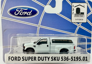 HO 1:87 River Point 536-5195.01 - Ford F350 Super Duty Dually Pickup w/Topper - WHITE