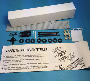 HO 1:87 A-Line # 50520 - 53' Wabash Duraplate Trailer KIT - All Buttons