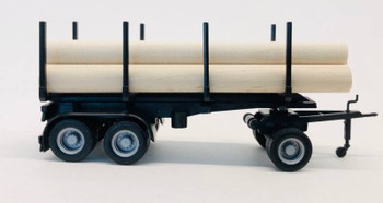 HO 1:87 Promotex 5504 Log Trailer w/Dolly & Log Load
