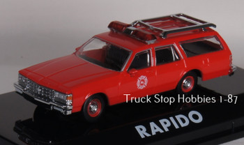 HO 1:87 Rapdio 800011 - 1980-85 Chevrolet Caprice Wagon - FIRE CHIEF RED