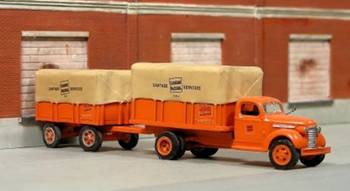 HO 1:87 Sylvan SE-15 -1939 GMC Cdn Ntl Rwy Stake Truck w/Trailer KIT