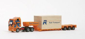 HO 1:87 Herpa 147040 MAN F2000 Tractor w/Modular Lowboy Flatdeck  "Redl" - ORANGE