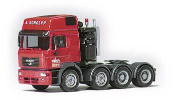 HO 1:87 Herpa 145848 MAN F 2000 Evo heavy-duty Tractor 4-axle - 'SCHLOPP' - RED