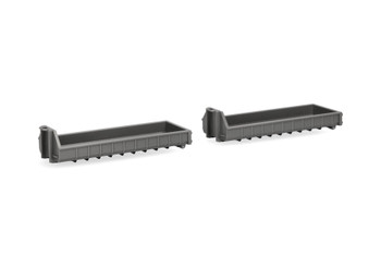HO 1:87 Herpa # 54539 Flat Roll-Off Dump Containers - GREY - 2 pcs.