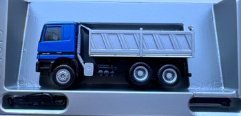 HO 1:87 Herpa 144582 Mercedes-Benz Actros M Dump Truck 3-axle - BLUE/SILVER