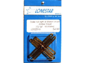 HO 1:87 Lonestar 12016 Trailer Tail & Marker Light Lenses - Amber Tinted