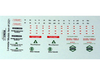 HO 1/87 Lonestar 12021 Decals for Lumber Trucks Boise Cascade Weyerhauser 2 sets