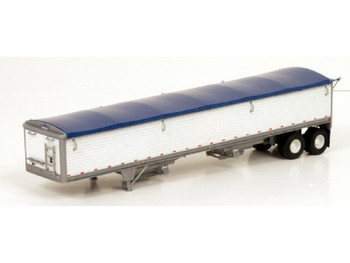 HO 1/87 Lonestar 6005 Wlson 43' Grain Trailer KIT - White Panels w/Dk Blue Tarp