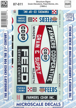 HO 1:87 Microscale 87-811 Structure Signs, Grain Elevators, Feed Stores Decals