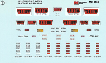 HO 1:87 Microscale MC-4159 Yellow Freight Tractor/Trailer Decals 1975+