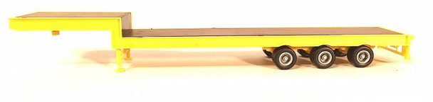 HO 1:87 Promotex # 5482 - 3-axle Equipment Trailer w/ramps - Yellow