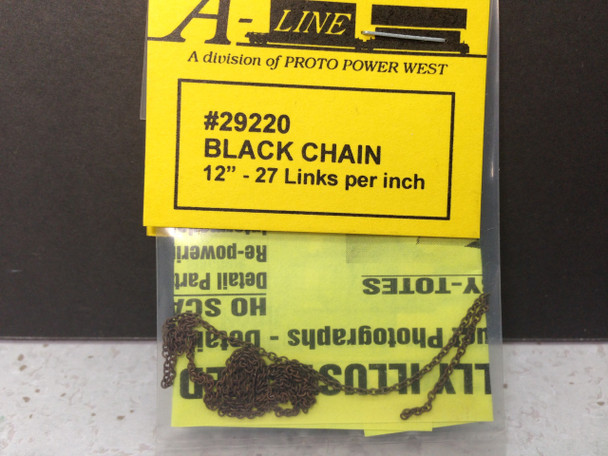 HO 1:87 A-Line # 29220 Black Chain  12"  - 27 links per inch