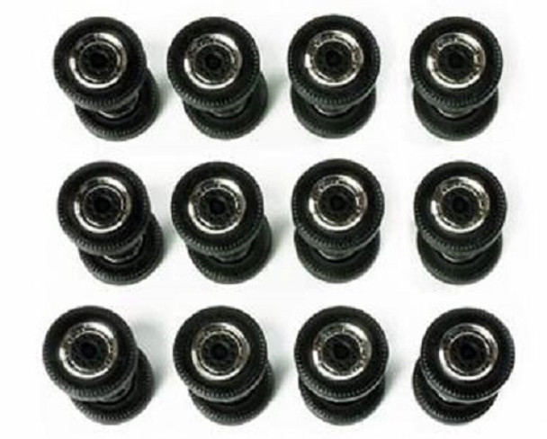 HO 1:87 Herpa # 52597 Wheels for Trailers Black/Chrome Rims 12 axle Sets 12MM