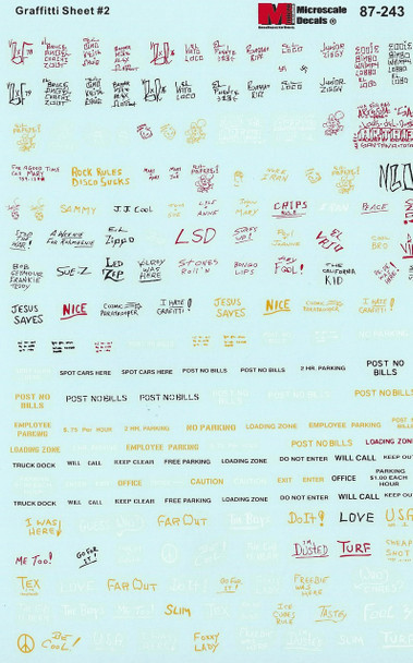 HO 1:87 Microscale 87-243 Graffiti Decals