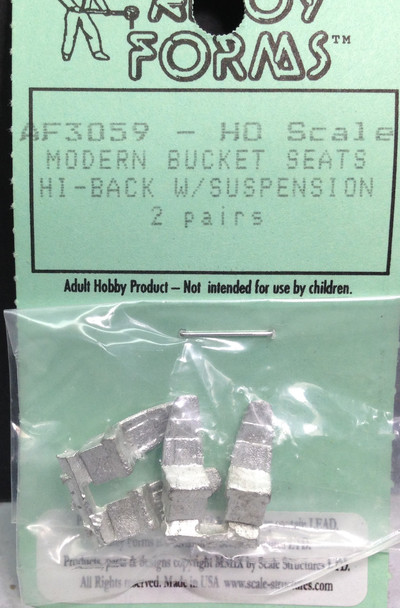 HO 1:87 Alloy Forms # 3059 Modern Bucket Seats Hi-back suspension  (2 pair)