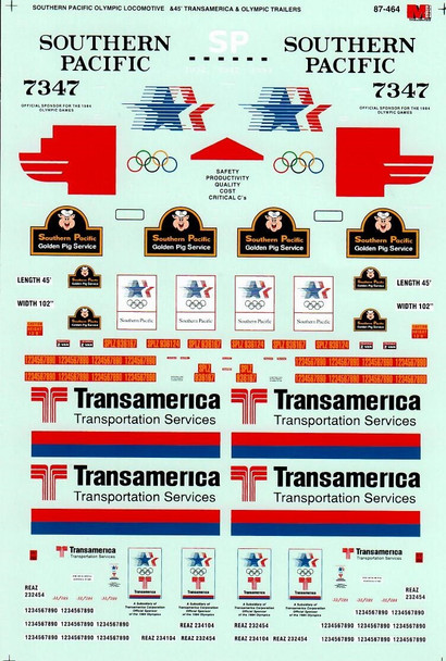 HO 1:87 Microscale 87-464 SP & Transamerica Olympic 45' Trailer Decals