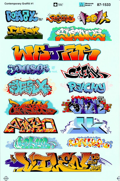 HO 1:87 Microscale 87-1533 Contemporary Graffiti #1 Decals