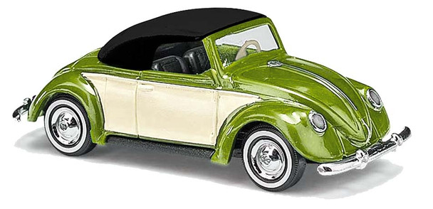 HO 1:87 Busch # 46735 - 1949 Volkswagen Convertible Top Up Metallic Green/White