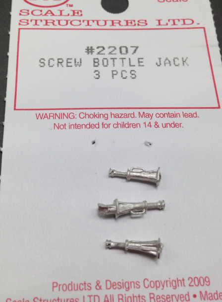 HO 1:87 Alloy Forms Scale Structures # 2207 Screw Bottle Jacks (3 pcs.)