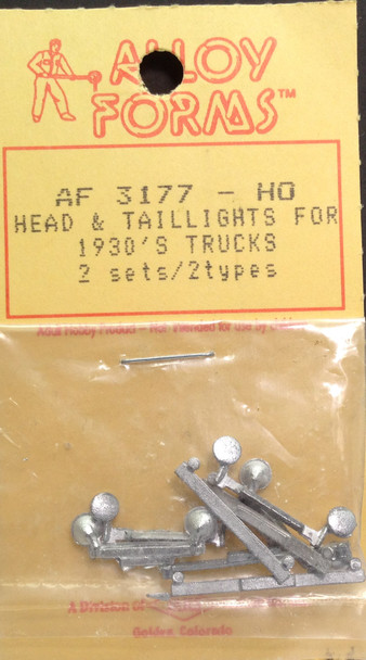 HO 1:87 Alloy Forms # 3177 Head & Taillights for 1930's Trucks (8 total pieces)