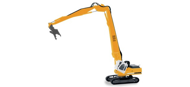 HO 1:87 Herpa # 152006 Liebherr Litronic R954:  Excavator w/90' Long Wrecking Boom